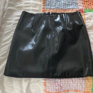 Forever 21 Shiny Black Mini Skirt